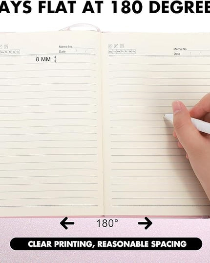 Aodaer 30 Set Lined Notebook Journals with Pens A5 Notebooks 100 GSM College Ruled Hardcover Notebook PU Leather Notepad with Pen Holder for Office School, 5.7 x 8.3 Inches, Pink