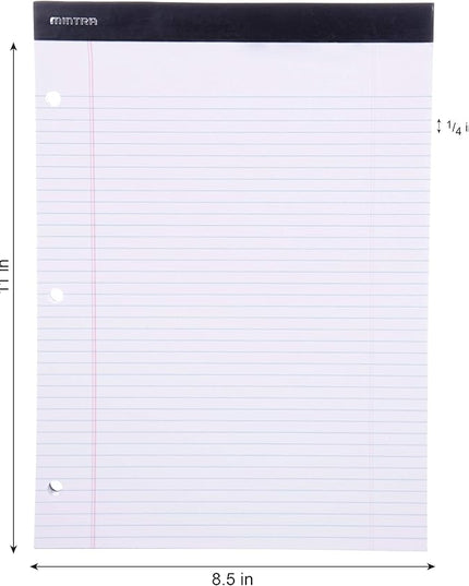 Mintra Office Legal Pads (Double Pad 3pk (White), 8.5in x 11in (Narrow Ruled))