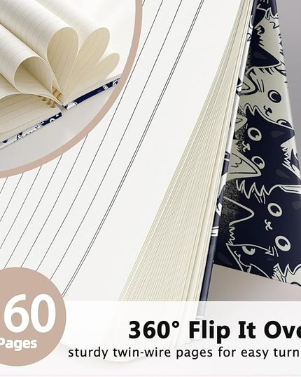 LIANGW Navy Blue Cat Journal Notebook for Teen Girls & Women, Funny Gifts for People Who Love Cats, Cat Lover Gifts for Women Men, Cute Notebooks for School Supplies, cat notepad 5.5x8.3 Inch