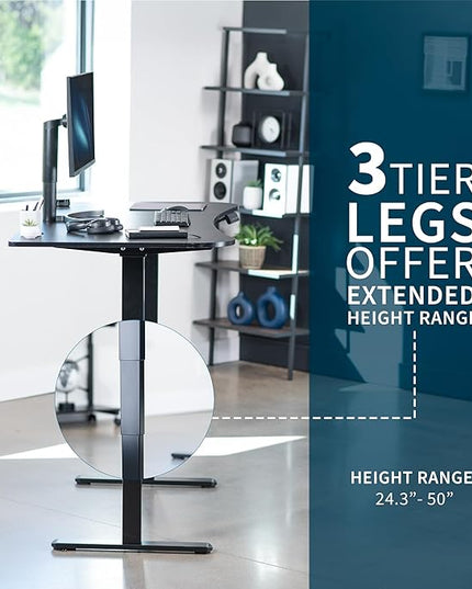 VIVO Electric 63 x 32 in Dual Motor Standing Desk, Memory Height Adjustment, 2B Series, Black Top Black Frame, DESK-KIT-2B1B