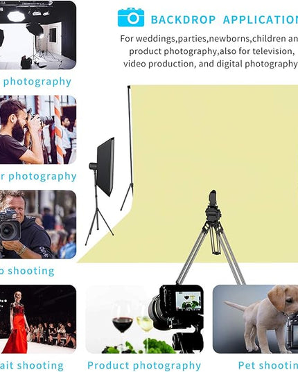 ISSUNTEX 6X9 ft/1.8X2.7 Meters Beige Background Photo Backdrop, Photo Studio, Collapsible High Density Screen for Video Photography and Television