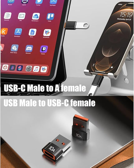 10 Pack 200W USB C to USB Adapter,C Male to USB3.1 Female Charger,Up to 10Gbps Data Transfer,for Apple Watch Ultra iWatch Series 8 7,iPhone 17 16 Plus Pro Max,Google Pixel