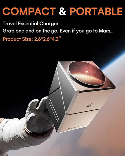 ZEEHOO 3 in 1 Charging Station for Apple, iPhone Mag-Safe Charger, Qi2 Certified, Rotating Wireless Charger Stand for iPhone 17,16,15,14,13,12 Series, Apple Watch, AirPods (USB-C Charger Included)