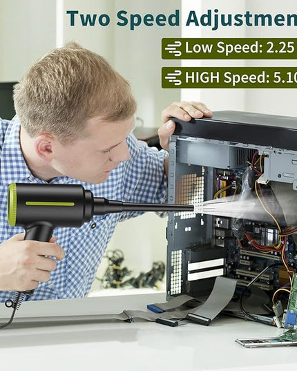 DOROBEEN Compressed Electric Air Blower, Handheld 500W 40000RPM Powerful Cored Air Duster for Computer Keyboard Electronics Cleaning