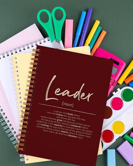OXW Red Meeting Notebooks for Work, Leadership Gifts Office Work Notebook Journal for Writing Note Taking, Thank You Gifts for Women Men Boss Leader Mentor Manager Principal, 5.5"x8.3"