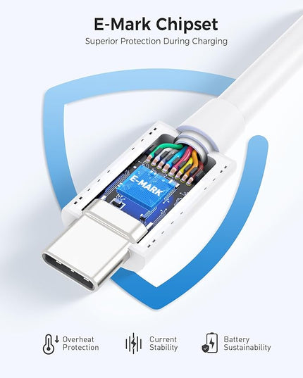 Cable Matters [Intel Certified 40Gbps Thunderbolt 4 Cable 2.6ft with 8K Video and 240W Charging in White - 0.8m, Compatible with USB4, Thunderbolt 3 Cable and USB-C