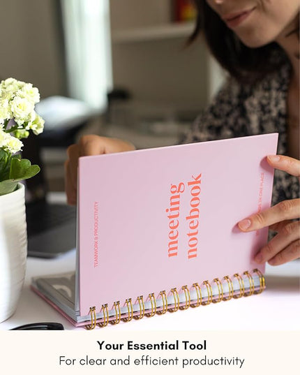 Lamare Meeting Notebook for Work Organization – Perfect Work Notebook for Note Taking & Meeting Planner for Productivity