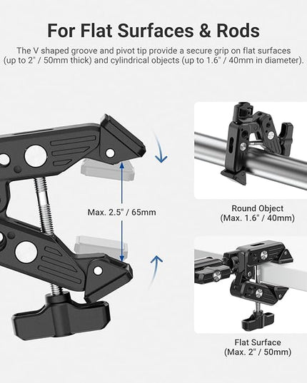 NEEWER Basics Magic Arm Desk Mount, 22" Overhead Mic Stand Boom Arm Desktop Phone Holder with 1/4" 3/8" Threads for ARRI, for DSLR Action Camera Webcam Microphone LED Light for Video Recording, UA061