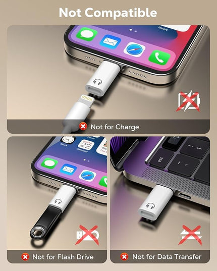 MoKo Lightning to USB C Adapter for Headphones for iPhone Air 17 16 15 Pro Max Plus, Lightning to USB C Adapter Audio for iPad Pro/Air, Not for Charging/Data Transfer/Lavalier Mic/Speakers