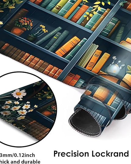Galdas Gaming Mouse Pad XXL XL Large Long Extended Big Mousepad Non-Slip Rubber Keyboard Mouse Pad with Stitched Edges for Laptop Home Office (31.5x11.8x0.08 Inch) -Books