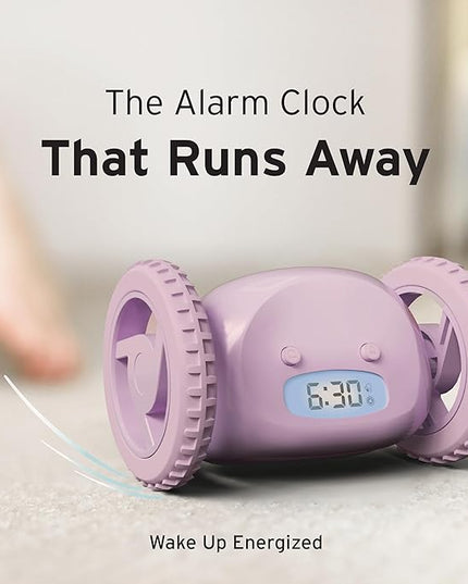 CLOCKY Extra Loud Alarm Clock for Heavy Sleepers on Wheels Rolls Runs Away Vibrating, Easy to Set Super Smart Snooze Digital Bed Shaker Alarm Clock Funny Gift for Adults Kids Teens Bedrooms (Wine)