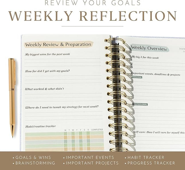 The ADHD Planner - Undated Daily Weekly Schedule Organizer Journal for Disorganized People - Habit Tracker Record Emotions & Mood - Academic Goals - Structure & Focus for Adults Brains (Spiral)