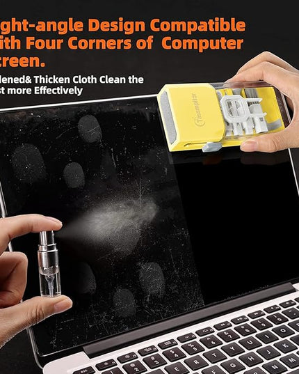 Laptop Screen Keyboard Cleaner Kit, All in 1 Electronics Cleaning Tool for MacBook iPad iPhone Pro Cell Phone, Brush Tool for Tablet, Computer, PC Monitor,TV Camera Lens with Patent, Yellow