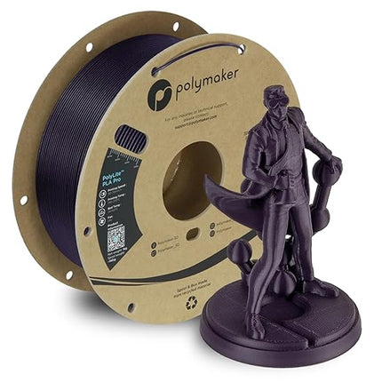 Polymaker PLA PRO Filament 1.75mm 1kg, Tough & High Rigidity Dark Purple 3D Printing Filament, PolyLite PLA PRO 3D Printer Filament 1.75mm, Print with Most 3D Printers