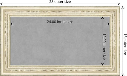 Amanti Art White Framed Magnetic Board 16x28 Small Vision Board for use with Magnets, 100% Metal Sheet to Display Items as Office Decor or for Home Organization in mudroom, Kitchen or Kids Room