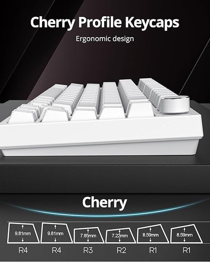 Guffercty kred 142 Key White Keyboard Keycap Set, Cherry Profile PBT Shine Through Translucent Characters Compatible with MX Switches(Ray Edge White)
