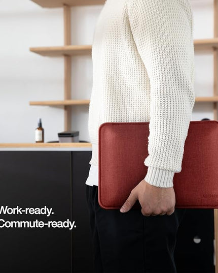 Incase ICON Sleeve with Woolenex - MacBook Air 13 inch M1, 2020, 2019, 2018 & MacBook Pro 13 inch 2019, 2018, 2017, 2016 Case - Fitted MacBook Case, Laptop Sleeve, Hard Cover, Durable (Red Clay)