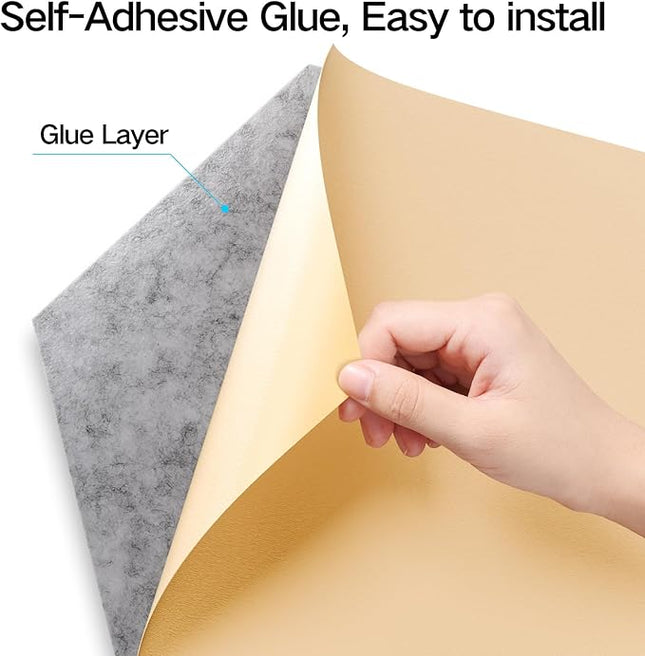 12 Pack Self-Adhesive Acoustic Panels 12" X 10" X 0.4" - Sound Proof Foam Panels with High Density,Stylish Y-Lined Design, Flame Resistant, Absorb Noise and Eliminate Echoes(Silver Gray)