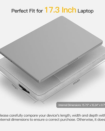 17 inch Laptop Sleeve Case for HP 17.3 Laptop, Pavilion 17, Envy 17, ASUS Vivobook 17, Acer Chromebook 17, Dell Inspiron 17, Lenovo IdeaPad 17, Water-Resistant 17.3 Computer Carrying Bag(Grey)