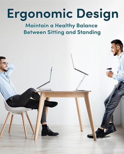 Lifelong 360 Rotating Ergonomic Laptop Stand for Desk, Laptop Riser with Swivel Base, Adjustable Computer Stand for 10-17" MacBook Pro & All Laptops- Portable Standing Desk Converter- Height 16"