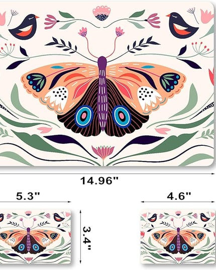Laptop Skin Sticker Decal,12" 13" 13.3" 14" 15" 15.4" 15.6 inch Laptop Vinyl Skin Sticker Cover Art Protector Notebook PC (2 Wrist Pad Skins Included), Waterproof Removable, Butterfly Birds