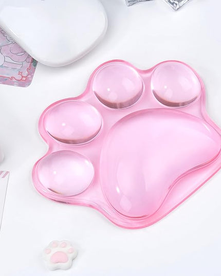 Ergonomic Pink Cat Paw Silicone Wrist Rest Pad for Mouse, Computer Mouse Wrist Support for Arm Pain Relief, Pink Cat Paw Hand Wrist Cushion for Home and Office Working Gaming Anti-Fatigu