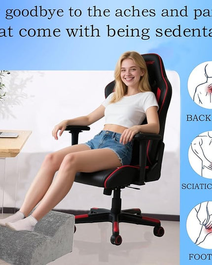Foot Rest for Under Desk at Work.Multifunctional 3-Tier Foot Stool,with Washable Footrest.for Under Desk,Office Chair Gaming Chair & Sofa,Leg Elevation Pillow,Supports Posture -Dark Grey