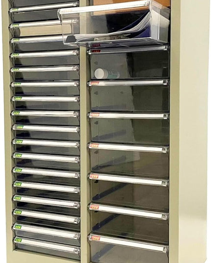 File Cabinet 27 Transparent Drawers Vertical Home Office Storage Cabinet Paper Organizer Document Filing for Small Parts