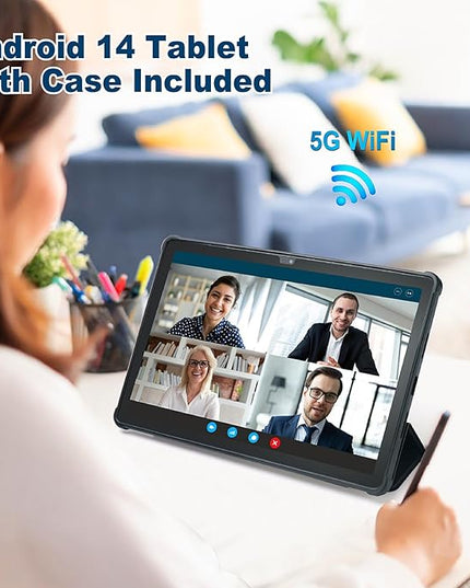 Tablet 11inch Android 14 Tablet, 2025 Tablets with Octa-Core Processor, 8GB RAM 128GB ROM 512GB SD Card Expandable, 13+5MP Camera, 8000mAh Battery, Fast Charge, 5G WiFi, BT 5.0