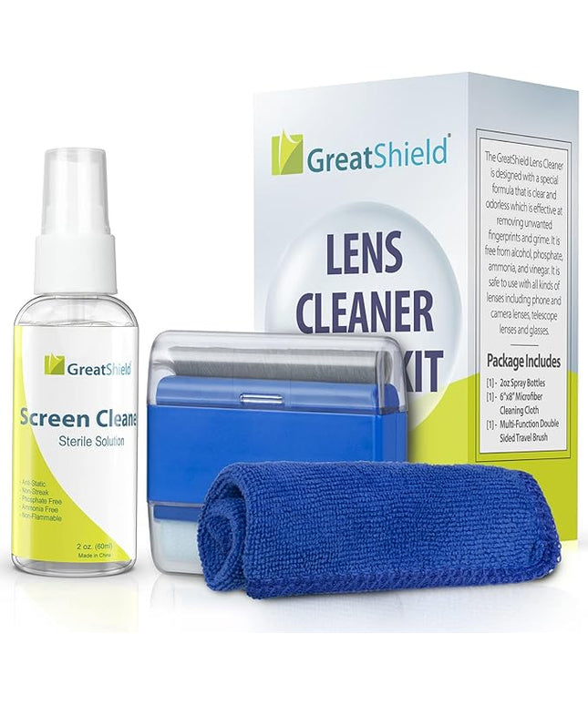 Universal Screen Cleaning Kit, Microfiber Cloth + 2 Sided Brush + Non-Streak Solution Spray [for TV, Laptops, PC Monitors, Smartphones, Tablets, Camera, Keyboard and Other Electronics]