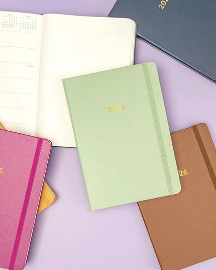 PAPERAGE 2026 Weekly & Monthly Planner, 12 Months (January 2026 - December 2026), 5.6 in x 8 in, Hardcover 2026 Planner with Weekly & Monthly Spreads, Note Pages, Stickers & Back Pocket – Slate