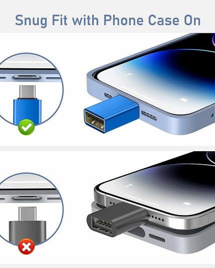 Basesailor USB C to USB Adapter 3Pack,USBC Male to USBA 3.0 Female OTG Adapter,Type C Thunderbolt 5 4 3 Converter for iPhone 17 16 15 Max,MacBook Pro Air,Mac,iPad,Microsoft Surface,Samsung Galaxy S25