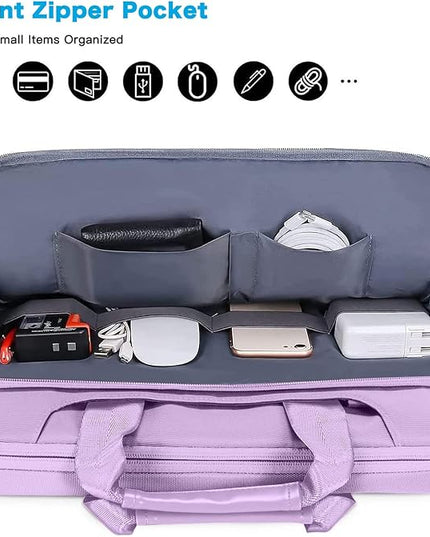 MOSISO 360 Protective Laptop Shoulder Bag Compatible with MacBook Air 15 M4 A3241 M3 A3114 M2 A2941/Pro 16 inch M4 M3 M2 M1, 15-15.6 inch Notebook,Matching Color Sleeve with Belt, Light Purple