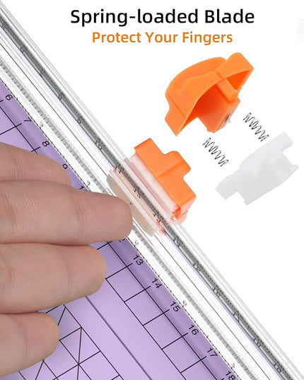 Firbon Purple A5 Paper Cutter, Straight Small Paper Trimmer with Side Ruler for Scrapbooking Craft, Paper, Coupon, Label, Cardstock