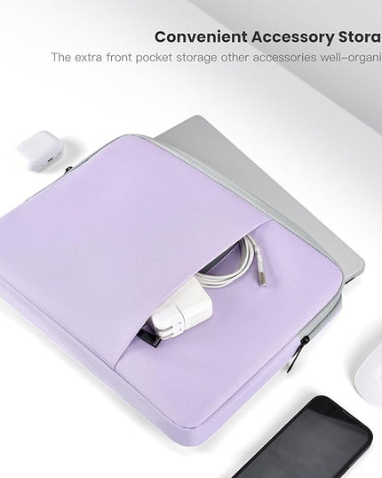 360° Upgraded Laptop Protective Sleeve Case for 2025-2021 MacBook Pro 16 inch M4/M3/M2/M1 Pro/Max, Shockproof Water-Resistant MacBook Laptop Bag with Accessory Pocket, Purple