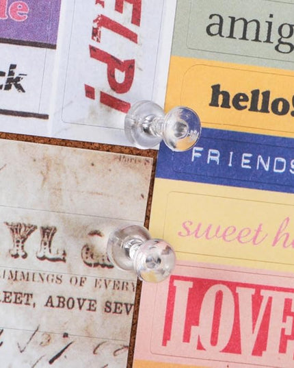 Yalis Push Pins 600 Count, Standard Clear Thumb Tacks Steel Point and Clear Plastic Head