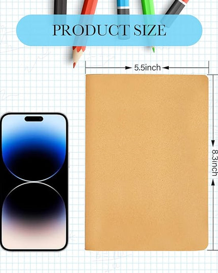 100 Pack Notebooks Bulk, Journaling Kraft Notebooks 5.5 x 8.3 A5 Softcover Notebook for Travelers Students Office Writing Sketch Travel Journal Notepad with 72 Pages 36 Sheets(Brown-Lined)