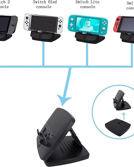 Y.D.F Stand for Switch 2 Compact Foldable Multi Angle Holder Play Stand Compatible with N Switch/ 2/ Lite/OLED IPad iPhone Samsung Galaxy Tab Android Phones Tablets E-Reader