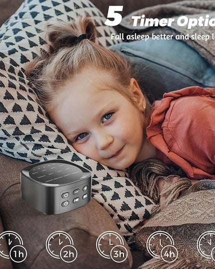 Sleepbox Sleep White Noise Sound Machines with 25 Soothing Sounds 36 Volume Levels 5 Timers Visible Sound Catalog Portable Size Memory Function for Home Office and Travel