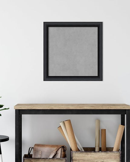 Amanti Art Black Framed Magnetic Board 23x23 Medium Vision Board for use with Magnets, 100% Metal Sheet to Display Items as Office Decor or for Home Organization in mudroom, Kitchen or Kids Room