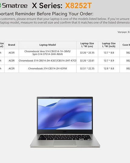 Smatree Hard EVA Protective Sleeve Case Compatible for 14 inch Acer Chromebook Vero 514, for Acer Chromebook Spin 514 Laptop,for Acer Chromebook 514, for 14 inch Acer Chromebook 314, Green (X8252TG)
