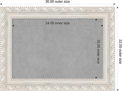Amanti Art White Framed Magnetic Board 22x30 Medium Vision Board for use with Magnets, 100% Metal Sheet to Display Items as Office Decor or for Home Organization in mudroom, Kitchen or Kids Room
