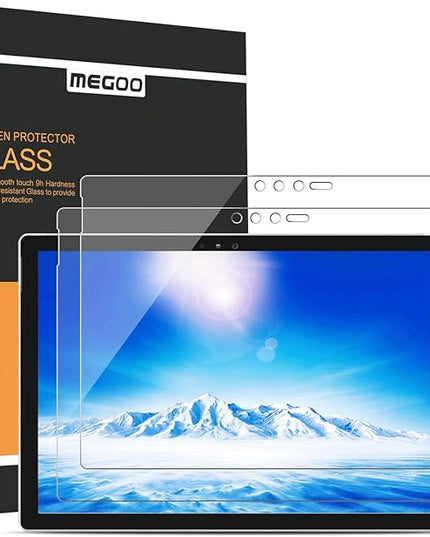 Megoo [2-Pack Screen Protector for Surface Pro 6, Friendly Touching/Easy Installation/High Sensitivity/HD Clear Tempered Glass, Compatible for Microsoft New Surface Pro 6 Pro 5/4 12.3 Inch