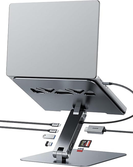 BENFEI Laptop Stand with USB C 7in1 Docking Station,HDMI 4K@60Hz,1*SD 1*Micro SD,100W Power Delivery,10Gbps 1*USB C 3.2 and 2*USB A 3.2 Compatible with MacBook Pro/Air, iPad Pro, XPS, Thinkpad