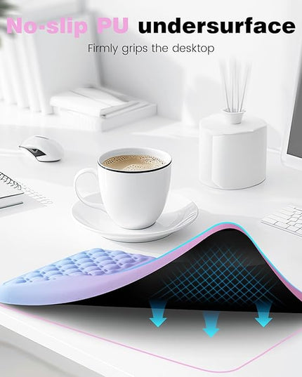 Ospelelf Mouse Pad with Wrist Rest Ergonomic Comfortable Pain Relief Mousepad Wrist Support for Computer Purple
