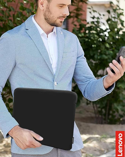 Lenovo Basic Laptop Sleeve 15.6 Inch Notebook/Tablet Compatible with MacBook Air/Pro Neoprene Material - Soft Fleece Lining - Zippered Top Opening - Black