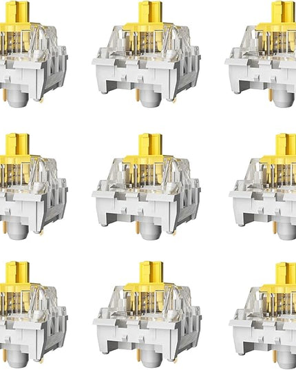 Zhouwang Yellow Keyboard Switches,3-Pin Pre-Lubed Linear Switches for MX Mechanical Gaming Keyboard(Yellow,36PCS)