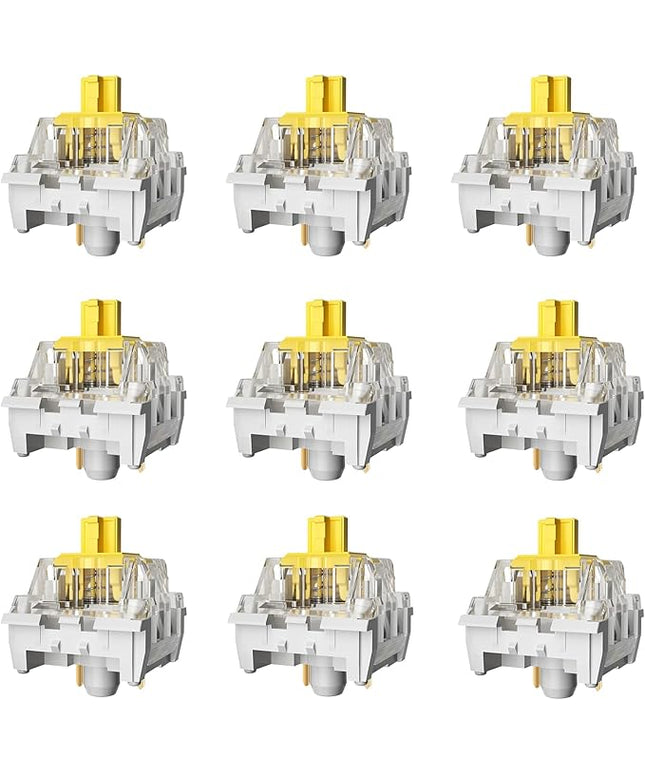 Zhouwang Yellow Keyboard Switches,3-Pin Pre-Lubed Linear Switches for MX Mechanical Gaming Keyboard(Yellow,72PCS)