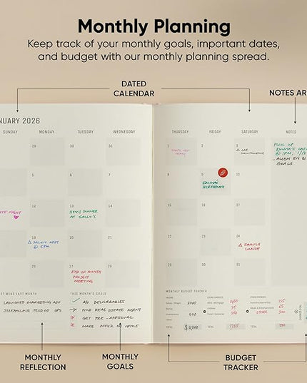 Dated, 2026 Planner, 8.5" x 11" - The #1 Productivity Planner to Achieve Your 2026 Goals - Planner 2026-2027 by PRODUCTIVITY STORE (A4, PINK)