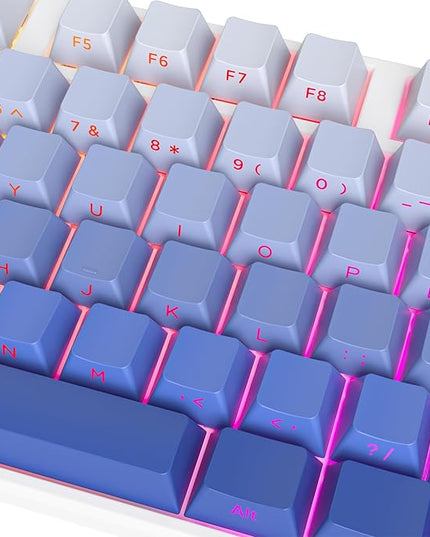 Cherry Profile Side Printed PBT Keycaps, 135 Key Minimalist Double Shot Shine Through Custom Keycap, Gradient Key Cap for Cherry MX Switches Mechanical Keyboard (Purple/Side Print)